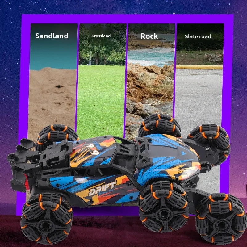 6/8 Wheels High Speed Remote Controlled Cars Toy Spray Twisting Stunt Drift Car with LED Lights RC Cars Toys for Adults Children