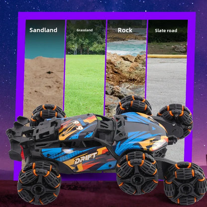 6/8 Wheels High Speed Remote Controlled Cars Toy Spray Twisting Stunt Drift Car with LED Lights RC Cars Toys for Adults Children